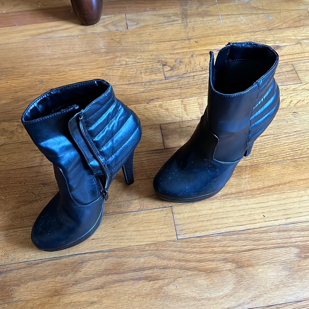 Black high heel boots